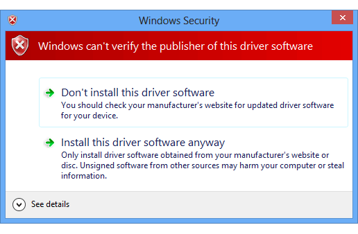 Windows 10 - invalid signature