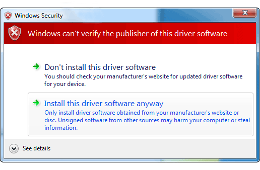 Windows 7 - invalid signature